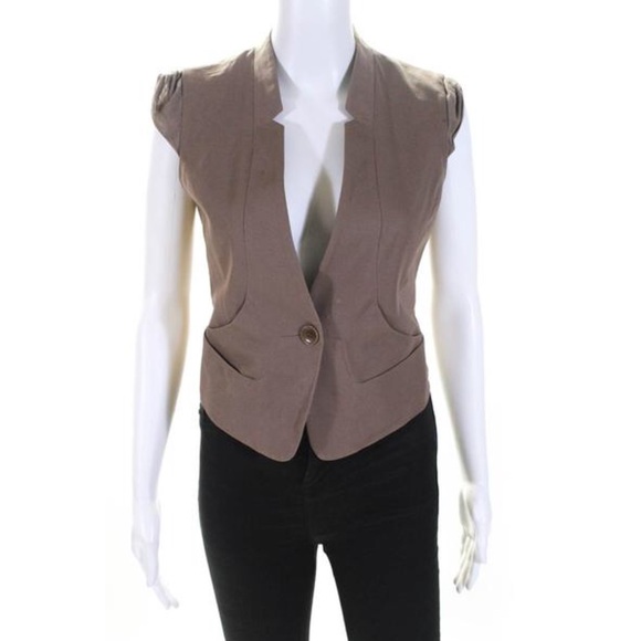 BCBGMAXAZRIA brown cotton vest size S - Picture 1 of 6